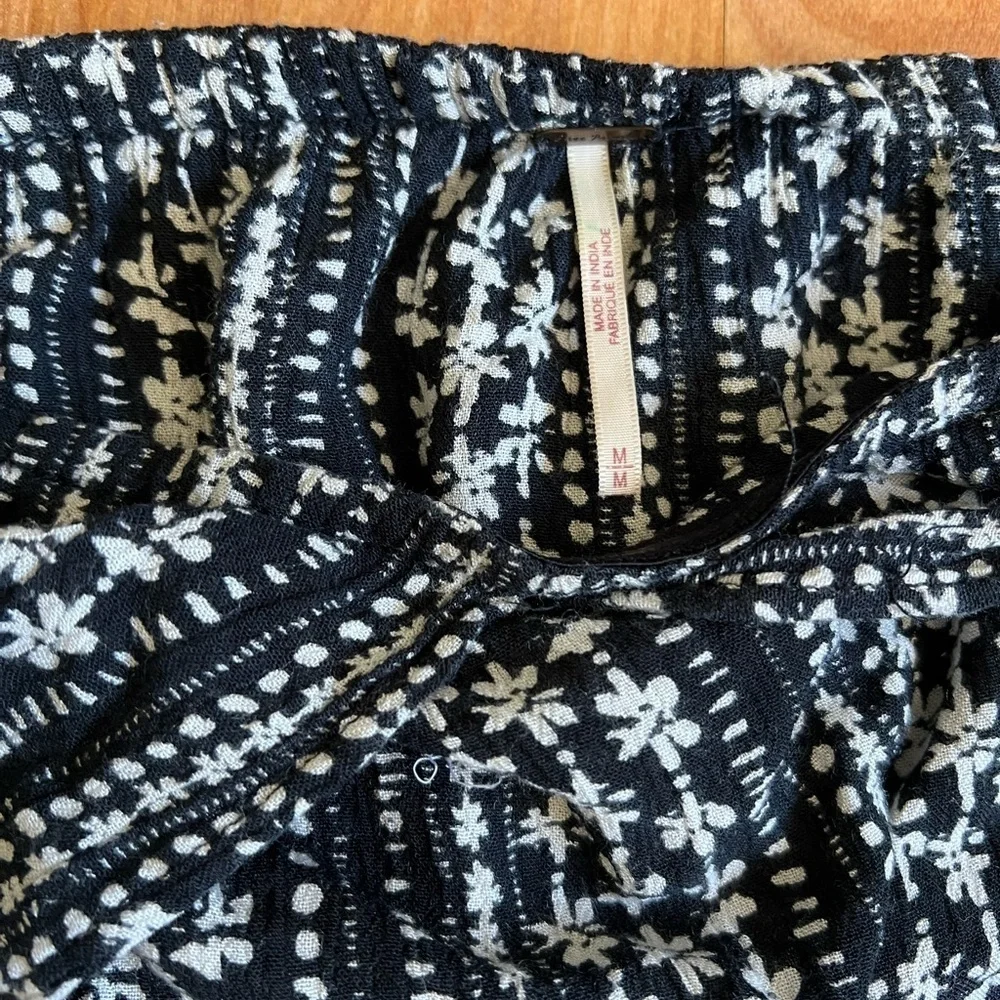 Free People Deep Navy & White Star Patterned Strapless Romper sz Medium